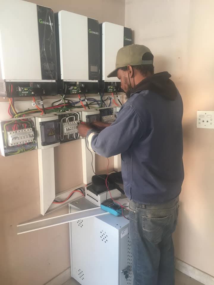 Checking inverter battery fuses for continuity and correct rating in Johannesburg. Replacing blown fuses and testing the circuit to prevent overloads and protect the batteries and inverter system.